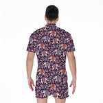 Vintage Indian Elephant Pattern Print Men's Rompers