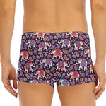 Vintage Indian Elephant Pattern Print Men's Short Boxer Briefs