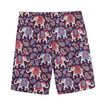 Vintage Indian Elephant Pattern Print Men's Sports Shorts