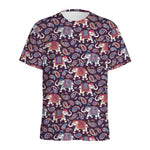Vintage Indian Elephant Pattern Print Men's Sports T-Shirt