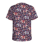 Vintage Indian Elephant Pattern Print Men's Sports T-Shirt