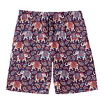 Vintage Indian Elephant Pattern Print Men's Swim Trunks