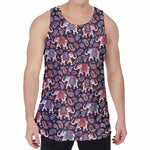 Vintage Indian Elephant Pattern Print Men's Velvet Tank Top