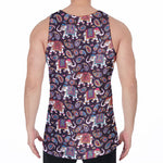 Vintage Indian Elephant Pattern Print Men's Velvet Tank Top