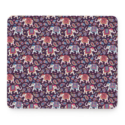 Vintage Indian Elephant Pattern Print Mouse Pad
