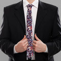 Vintage Indian Elephant Pattern Print Necktie