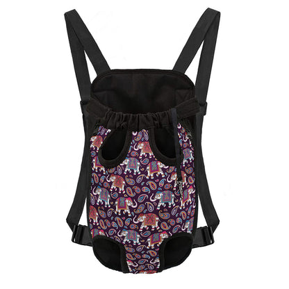 Vintage Indian Elephant Pattern Print Pet Carrier Backpack