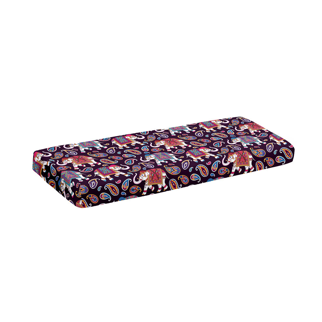 Vintage Indian Elephant Pattern Print Piano Keyboard Cover