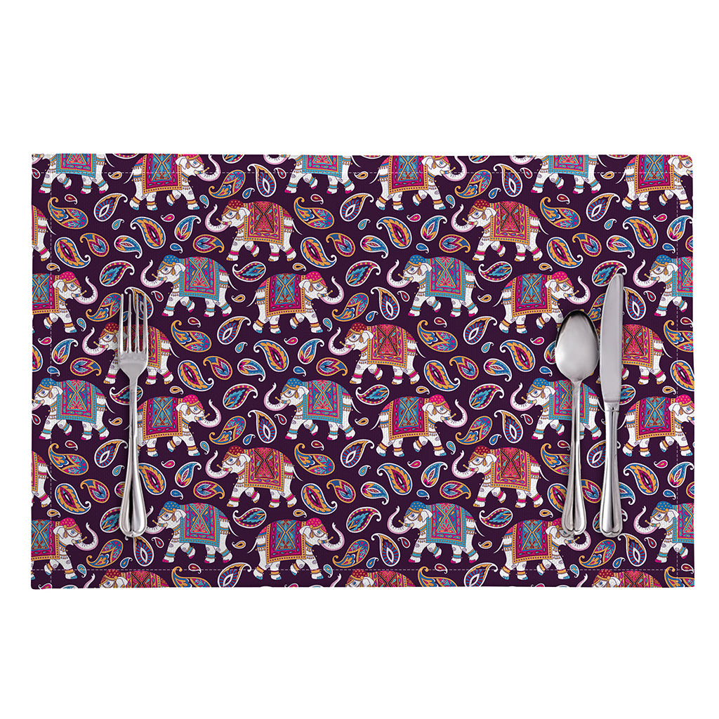 Vintage Indian Elephant Pattern Print Placemat