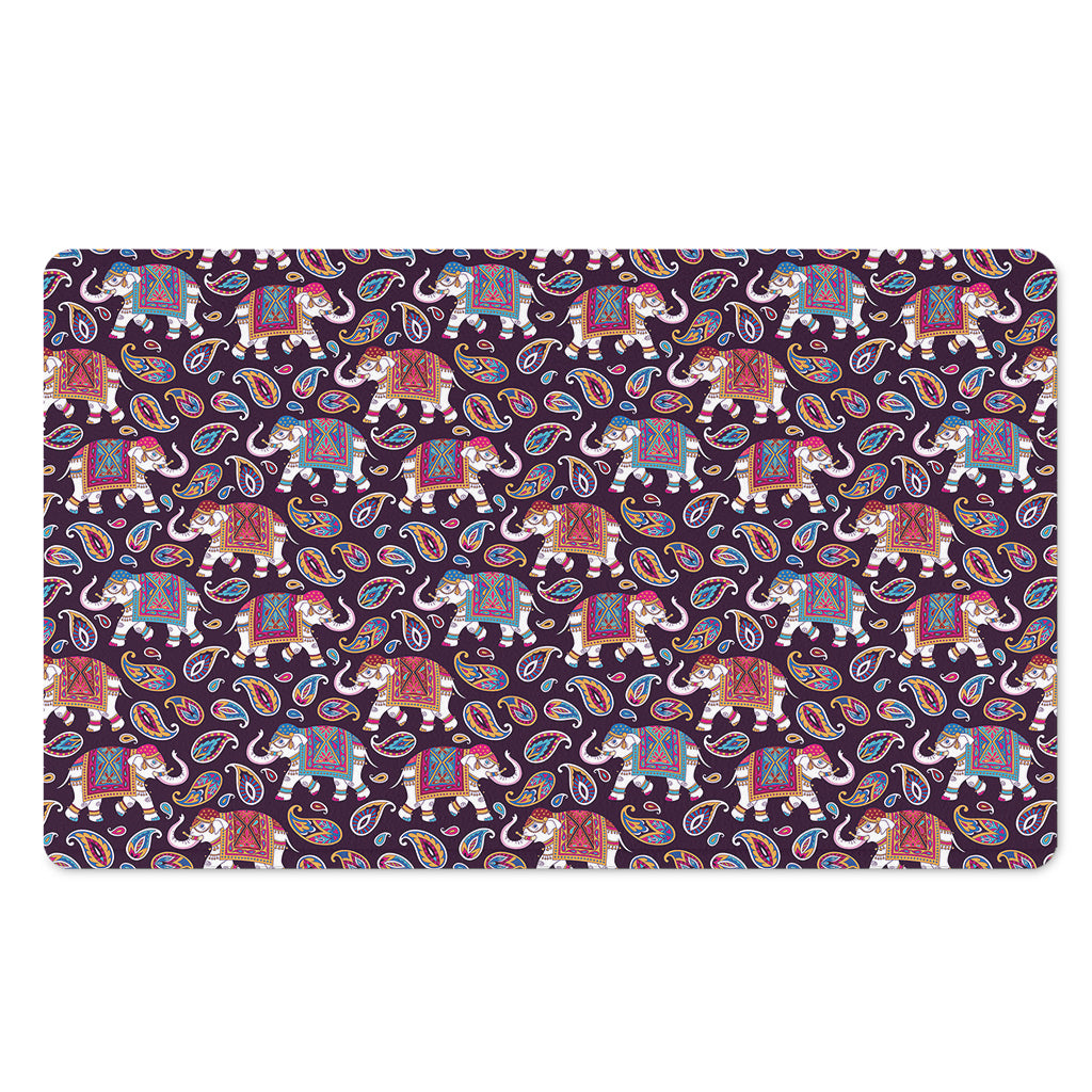 Vintage Indian Elephant Pattern Print Polyester Doormat