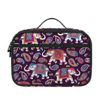 Vintage Indian Elephant Pattern Print Portable Lunch Bag