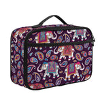 Vintage Indian Elephant Pattern Print Portable Lunch Bag