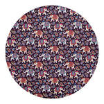 Vintage Indian Elephant Pattern Print Round Blanket