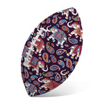 Vintage Indian Elephant Pattern Print Rugby Ball