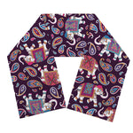 Vintage Indian Elephant Pattern Print Scarf