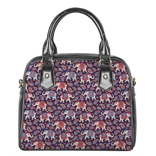 Vintage Indian Elephant Pattern Print Shoulder Handbag