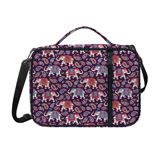 Vintage Indian Elephant Pattern Print Shoulder Strap Bible Bag