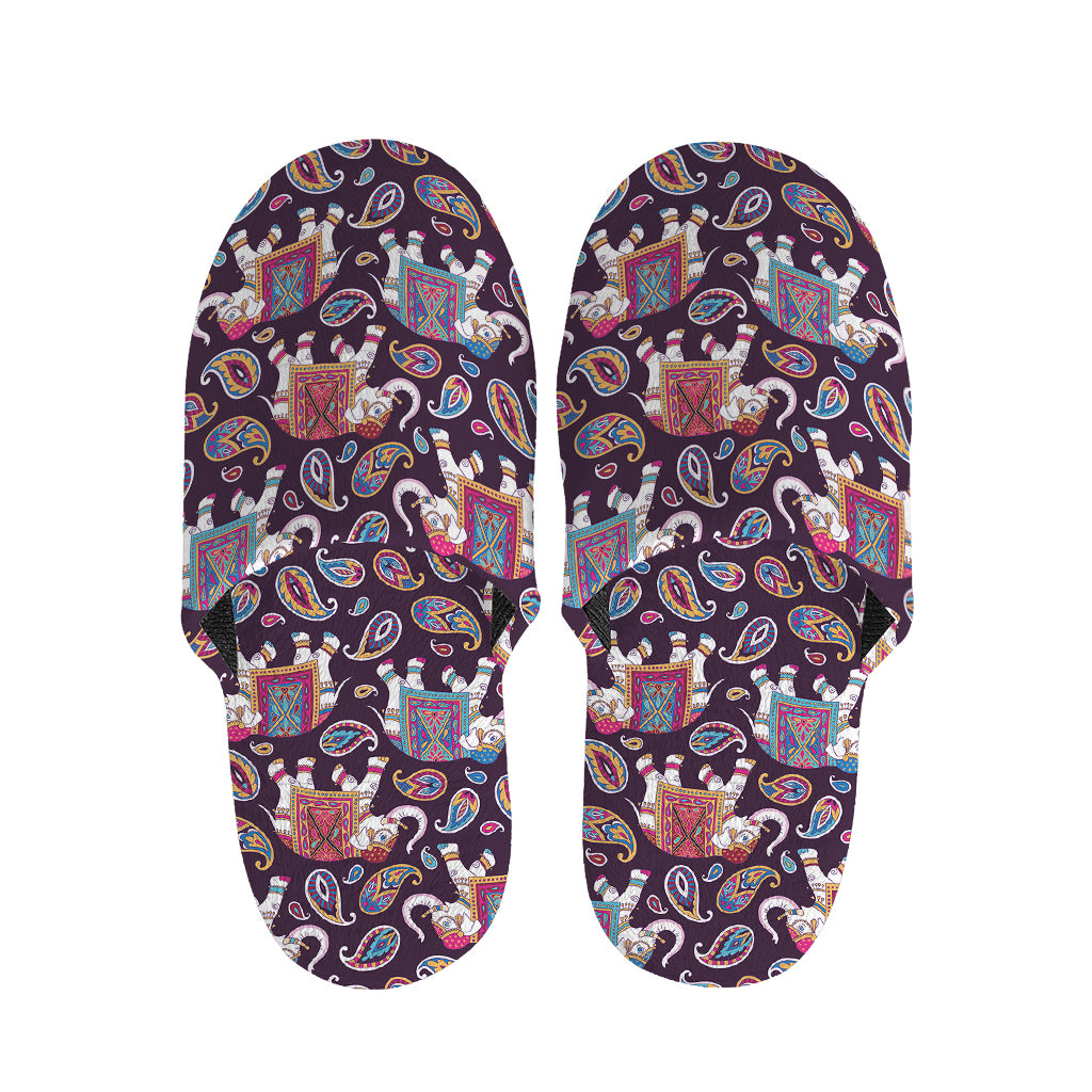 Vintage Indian Elephant Pattern Print Slippers