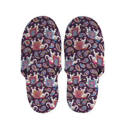 Vintage Indian Elephant Pattern Print Slippers