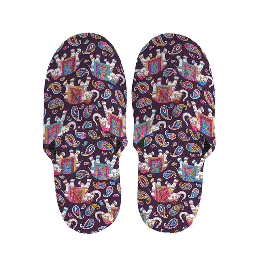 Vintage Indian Elephant Pattern Print Slippers