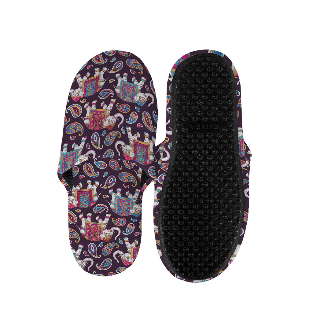 Vintage Indian Elephant Pattern Print Slippers
