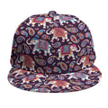 Vintage Indian Elephant Pattern Print Snapback Cap
