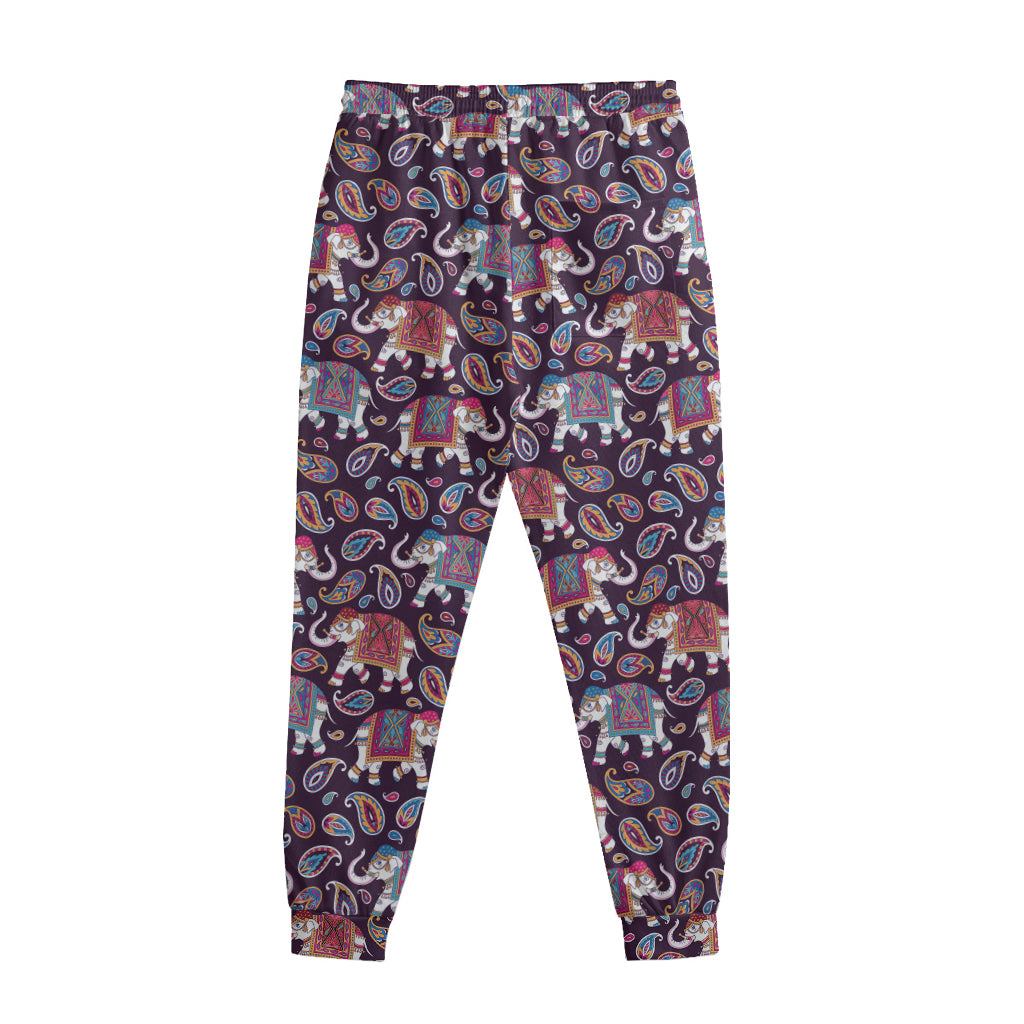 Vintage Indian Elephant Pattern Print Sweatpants