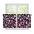 Vintage Indian Elephant Pattern Print Tier Curtains