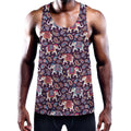 Vintage Indian Elephant Pattern Print Men's Workout Tank Top