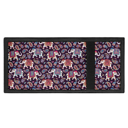 Vintage Indian Elephant Pattern Print Trifold Wallet