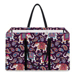 Vintage Indian Elephant Pattern Print Utility Tote Bag
