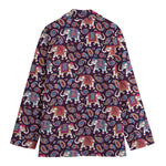 Vintage Indian Elephant Pattern Print Women's Cotton Blazer