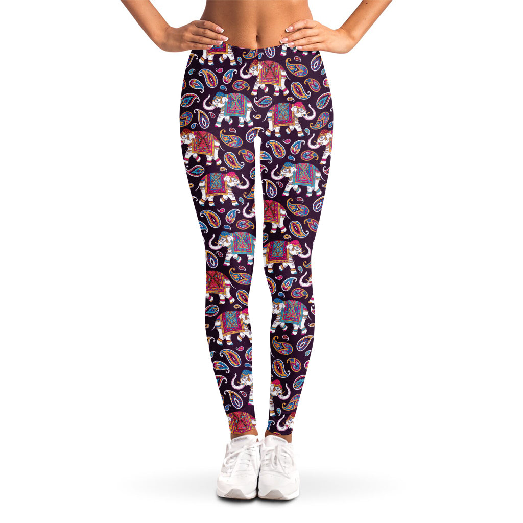 Vintage Indian Elephant Pattern Print Women's Leggings