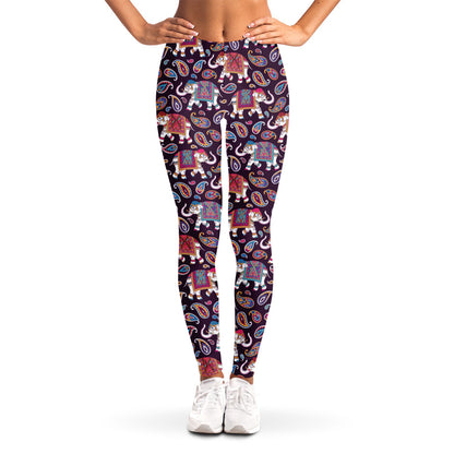Vintage Indian Elephant Pattern Print Women's Leggings