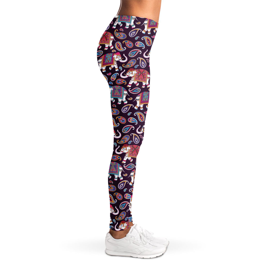 Vintage Indian Elephant Pattern Print Women's Leggings