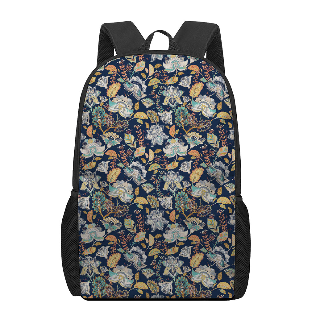 Vintage Indian Floral Pattern Print 17 Inch Backpack