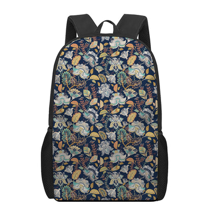 Vintage Indian Floral Pattern Print 17 Inch Backpack