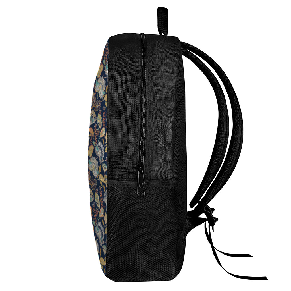 Vintage Indian Floral Pattern Print 17 Inch Backpack