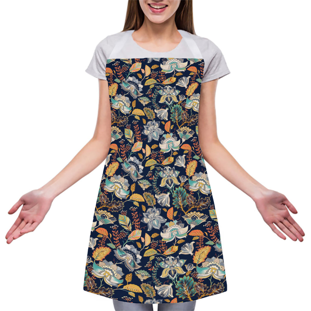 Vintage Indian Floral Pattern Print Adjustable Apron