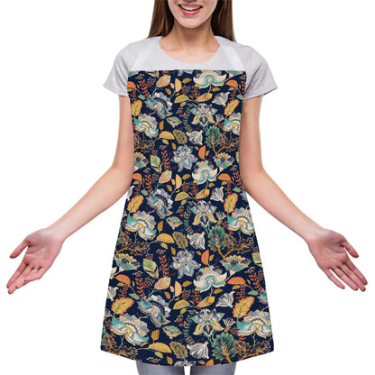 Vintage Indian Floral Pattern Print Adjustable Apron
