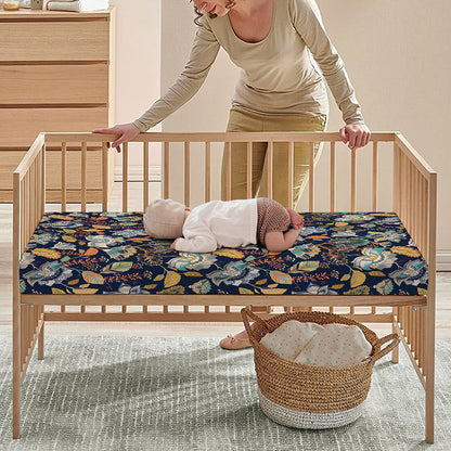 Vintage Indian Floral Pattern Print Baby Crib Sheet