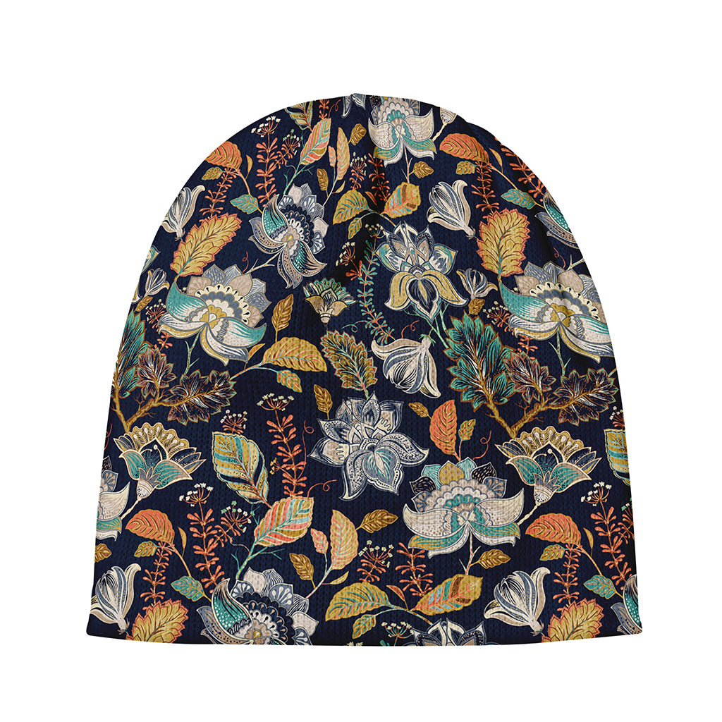 Vintage Indian Floral Pattern Print Beanie