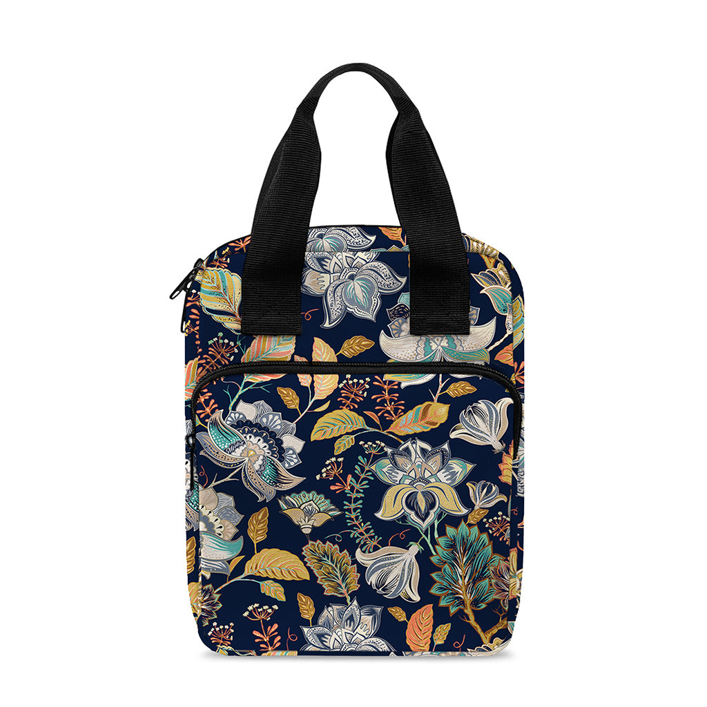 Vintage Indian Floral Pattern Print Bible Tote Bag