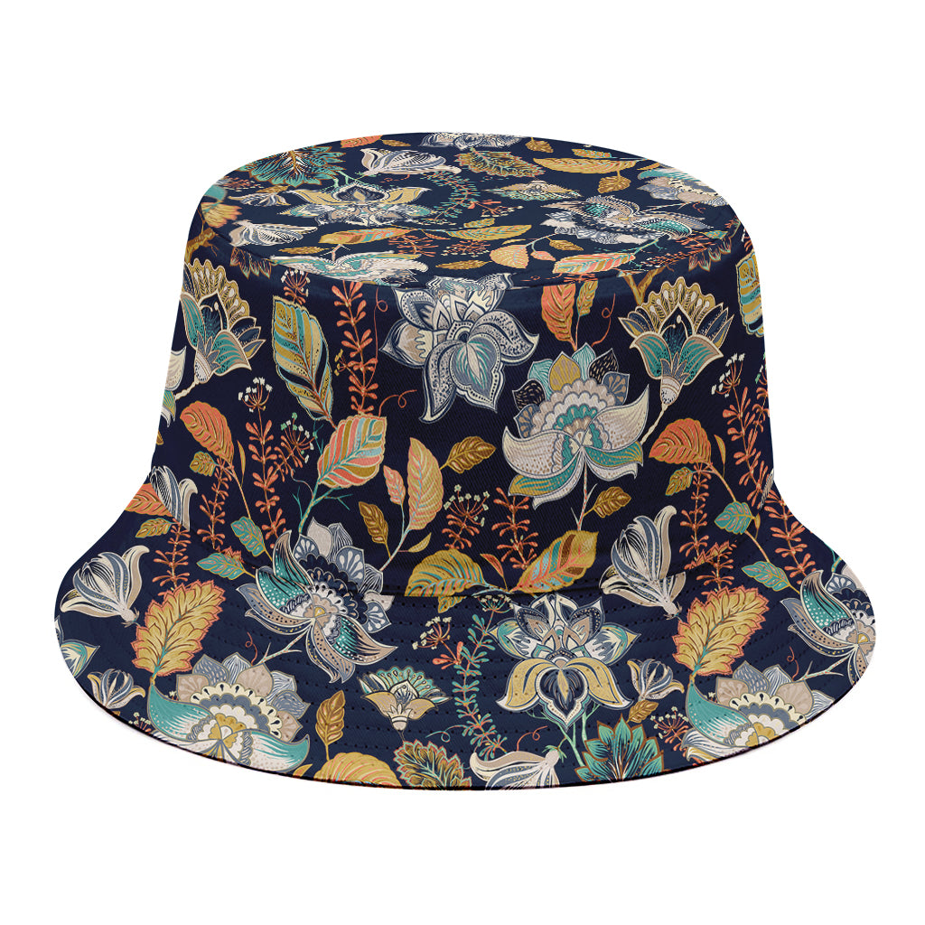 Vintage Indian Floral Pattern Print Bucket Hat