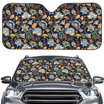 Vintage Indian Floral Pattern Print Car Windshield Sun Shade