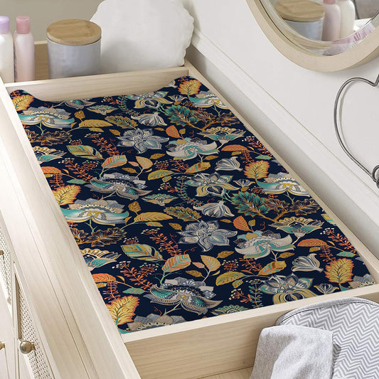 Vintage Indian Floral Pattern Print Changing Pad Cover
