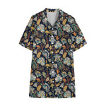 Vintage Indian Floral Pattern Print Cotton Hawaiian Shirt