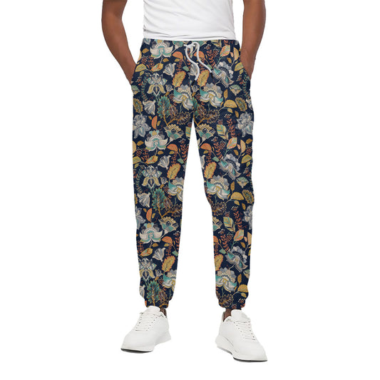 Vintage Indian Floral Pattern Print Cotton Pants