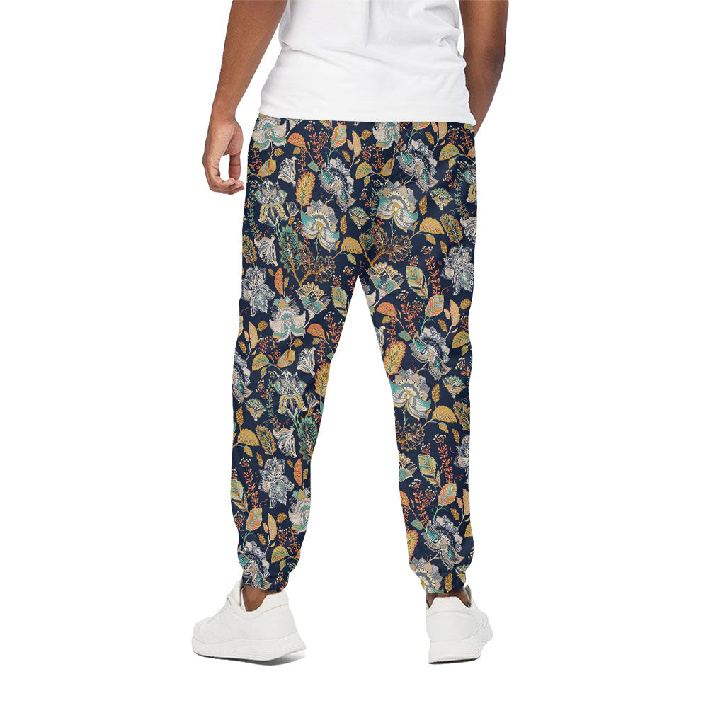 Vintage Indian Floral Pattern Print Cotton Pants
