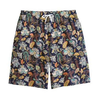 Vintage Indian Floral Pattern Print Cotton Shorts